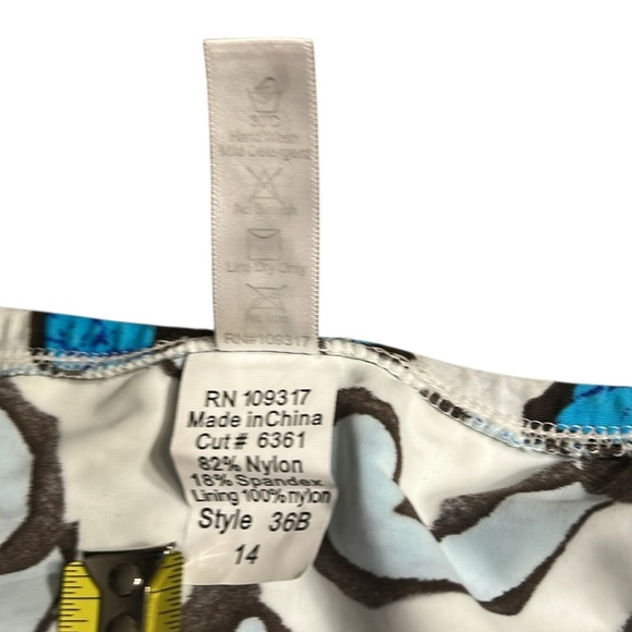 SUNSETS  NWT, Swim skirt ,skort, sz 14, floral sea design,blue,white, coastal - Picture 15 of 15